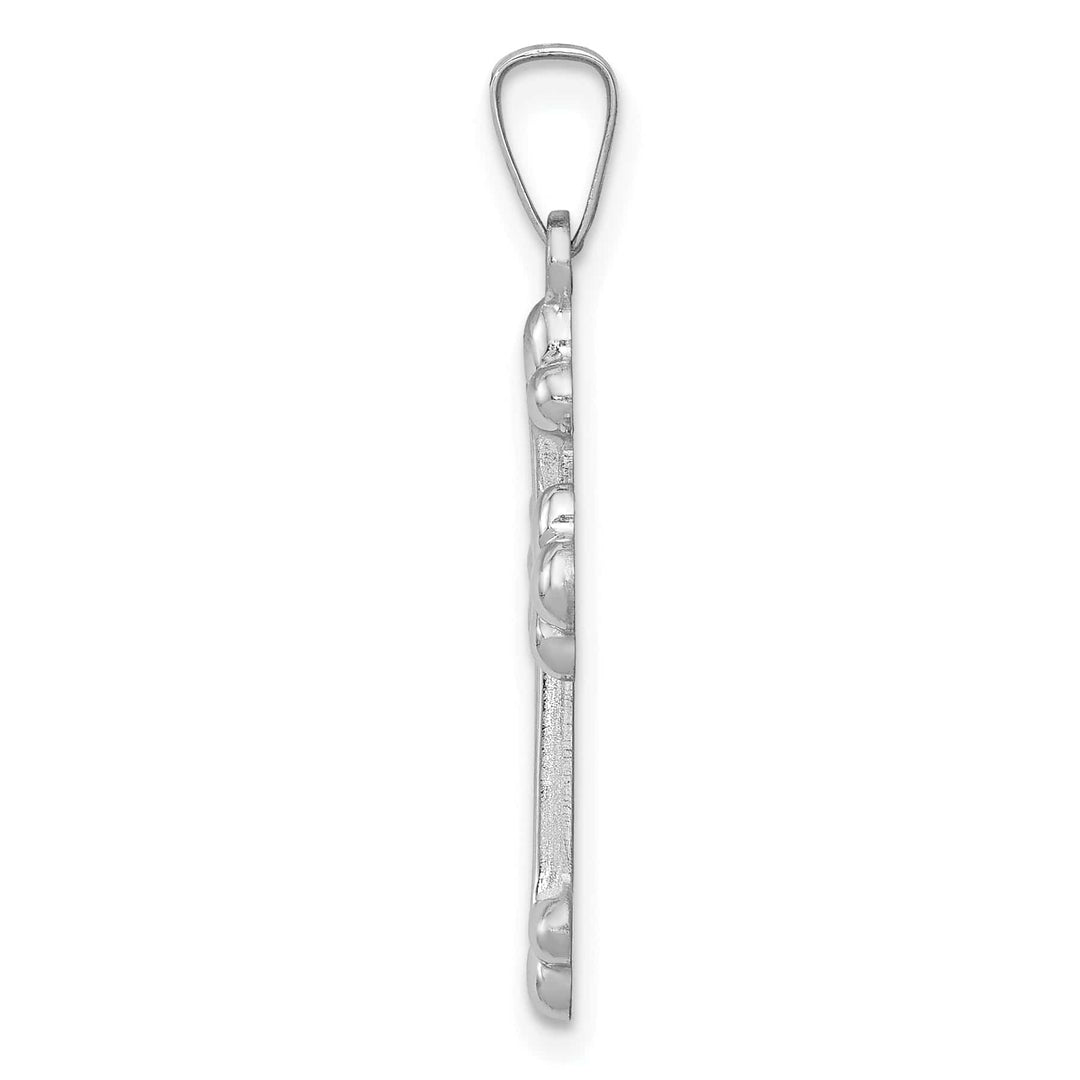 Lovely Rita's Charms & Pendants 14K White Gold Classic Polished Budded Fleur de Lis Cross Pendant