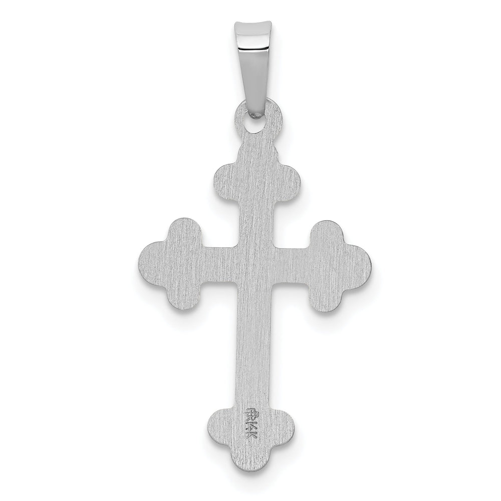 Lovely Rita's Charms & Pendants 14K White Gold Classic Polished Budded Fleur de Lis Cross Pendant