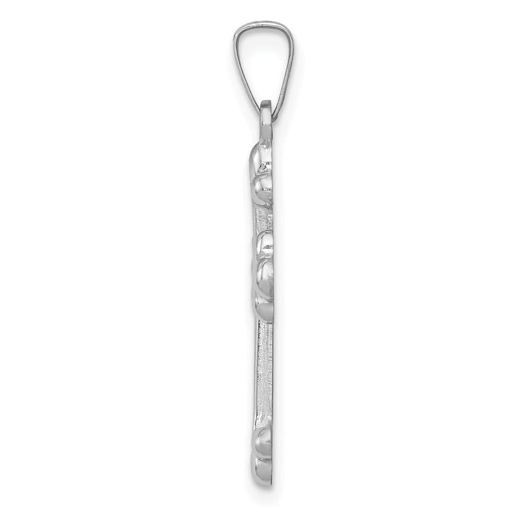 Lovely Rita's Charms & Pendants 14K White Gold Classic Polished Budded Fleur de Lis Cross Pendant