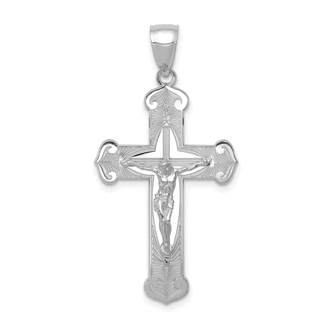 Lovely Rita's Charms & Pendants 14K White Gold Classic Polished Crucifix Cross Pendant