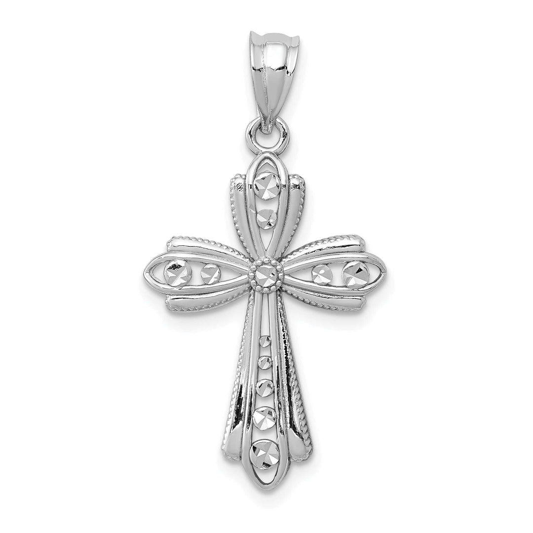Lovely Rita's Charms & Pendants 14K White Gold Classic Polished D.C Fancy Filigree Cross Pendant