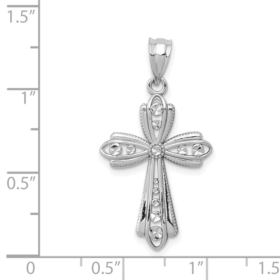 Lovely Rita's Charms & Pendants 14K White Gold Classic Polished D.C Fancy Filigree Cross Pendant