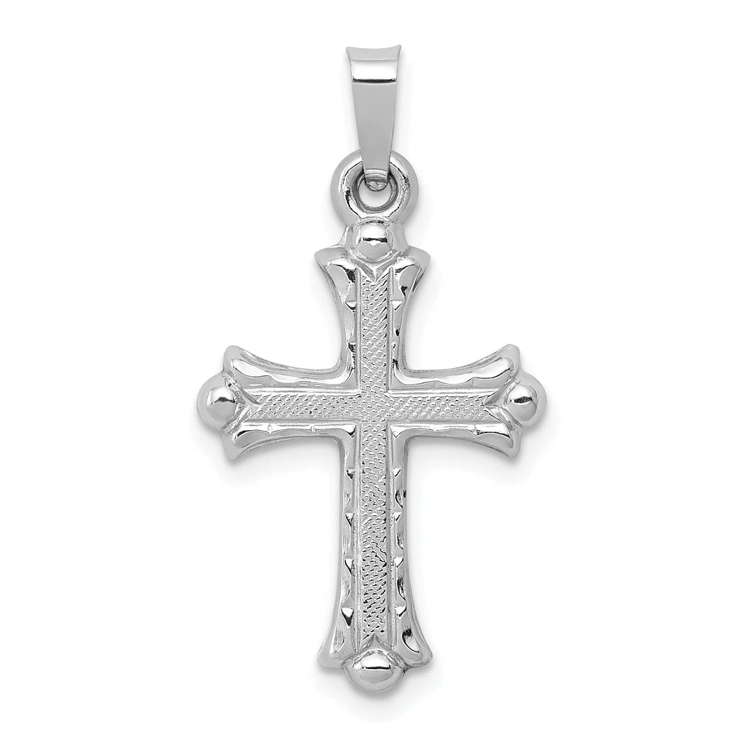 Lovely Rita's Charms & Pendants 14K White Gold Classic & Polished Fleur de Lis Cross Pendant