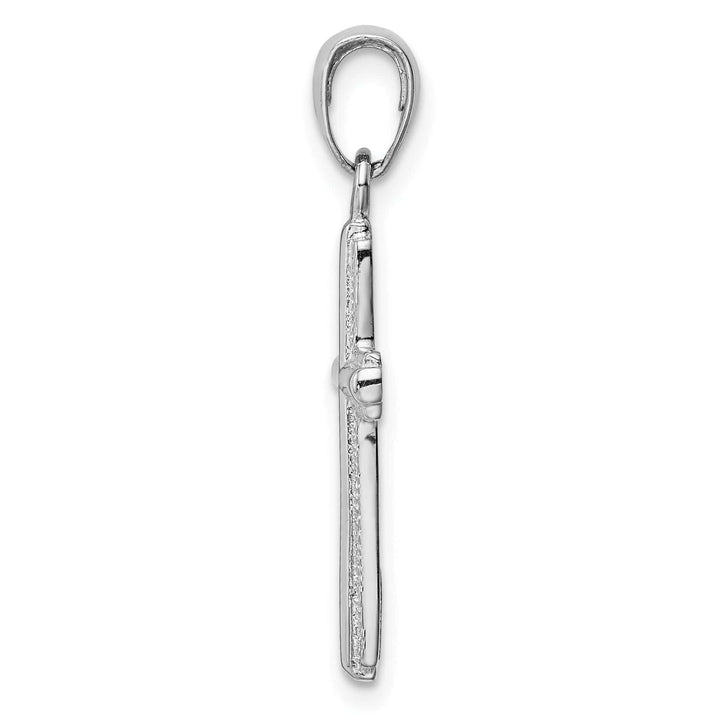 Lovely Rita's Charms & Pendants 14K White Gold Classic Polished Striped Border Latin Cross Pendant