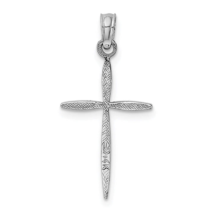 Lovely Rita's Charms & Pendants 14K White Gold Classic Polished Tapered Ends Passion Cross Pendant