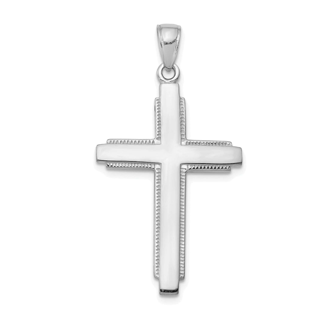 Lovely Rita's Charms & Pendants 14K White Gold Classic Solid Latin Cross Pendant