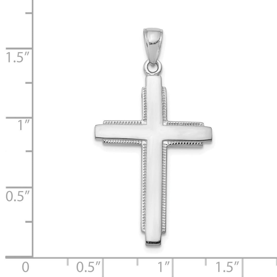 Lovely Rita's Charms & Pendants 14K White Gold Classic Solid Latin Cross Pendant