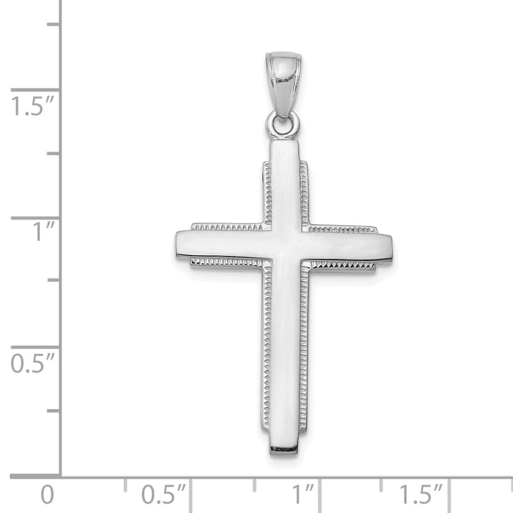 Lovely Rita's Charms & Pendants 14K White Gold Classic Solid Latin Cross Pendant
