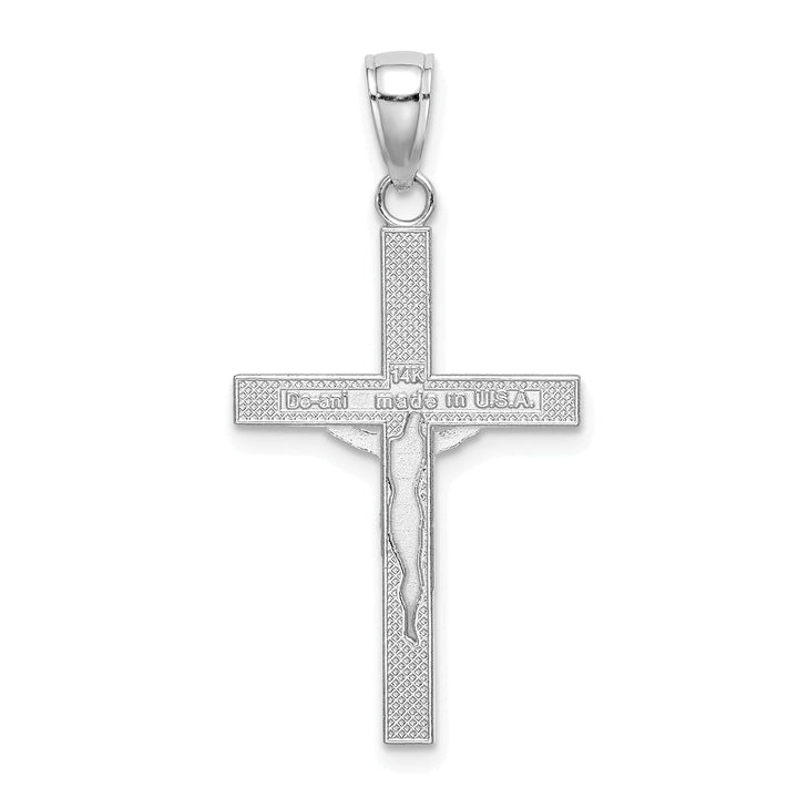 Lovely Rita's Charms & Pendants 14K White Gold Classic & Textured Crucifix Cross Pendant