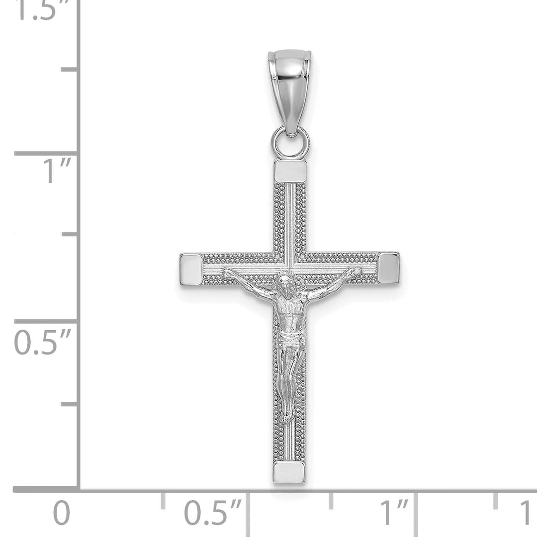Lovely Rita's Charms & Pendants 14K White Gold Classic & Textured Crucifix Cross Pendant