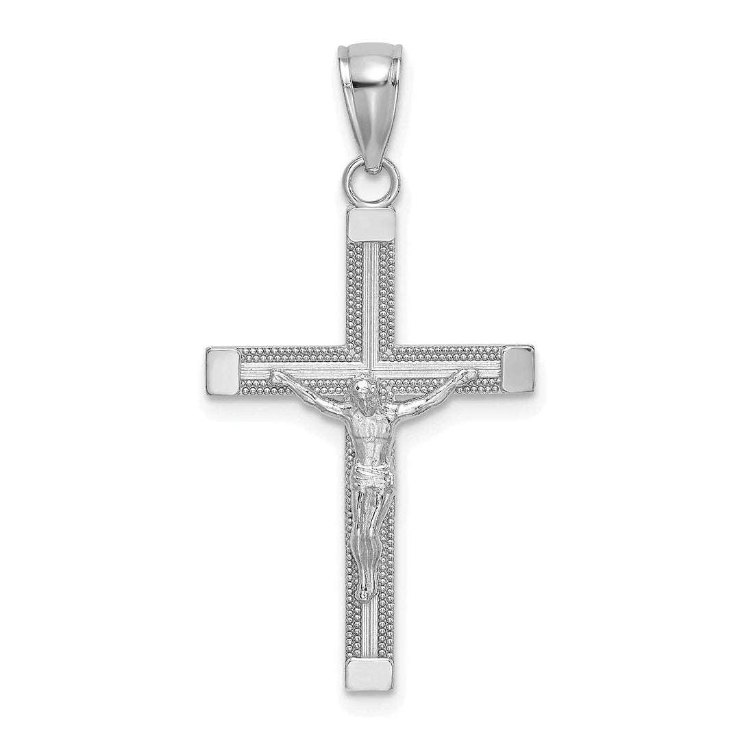 Lovely Rita's Charms & Pendants 14K White Gold Classic & Textured Crucifix Cross Pendant