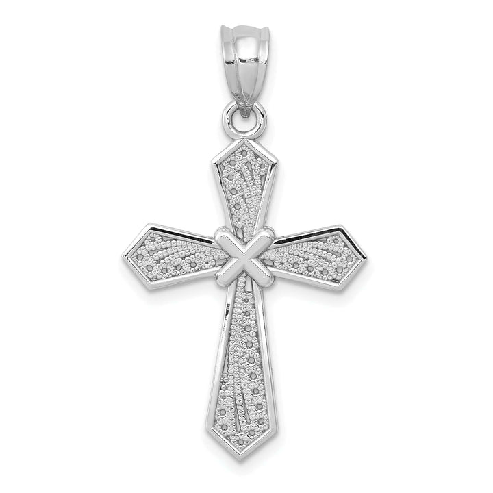 Lovely Rita's Charms & Pendants 14K White Gold Classic -X- Center Passion Cross Pendant