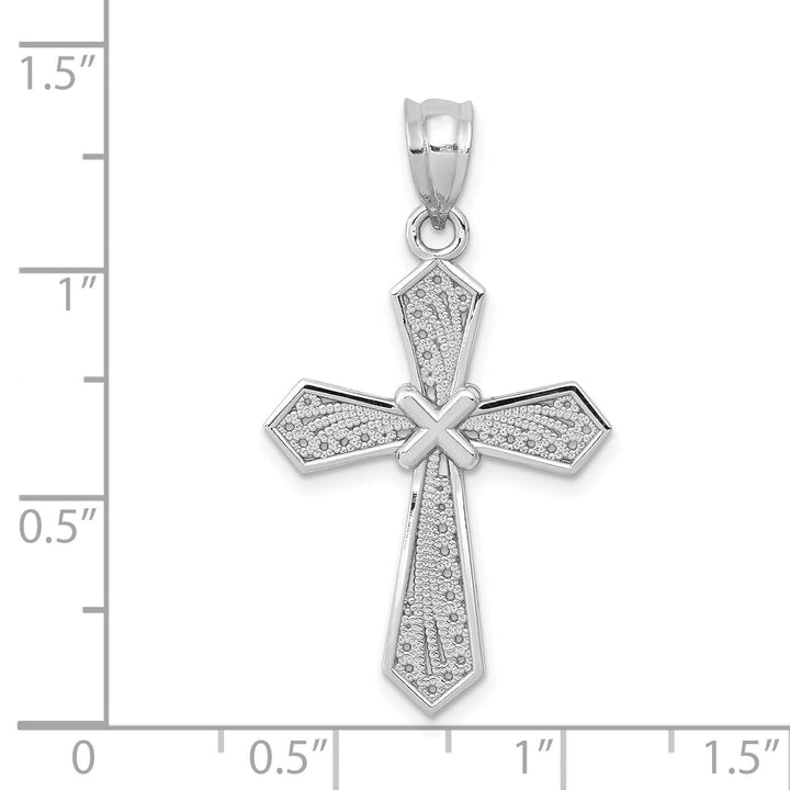 Lovely Rita's Charms & Pendants 14K White Gold Classic -X- Center Passion Cross Pendant