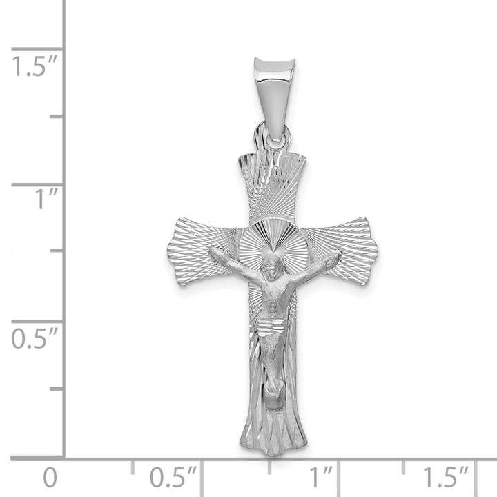 Lovely Rita's Charms & Pendants 14K White Gold Contemporary Crucifix Cross Pendant