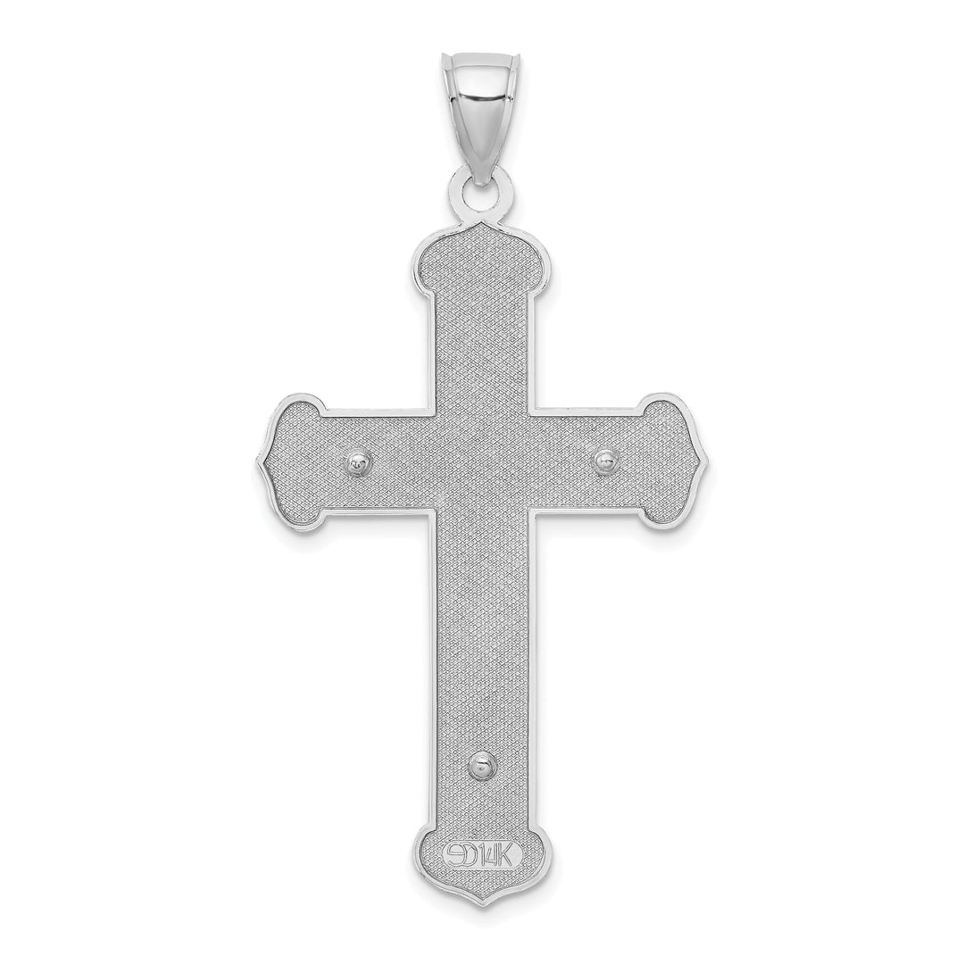Lovely Rita's Charms & Pendants 14K White Gold Contemporary Crucifix Cross Pendant