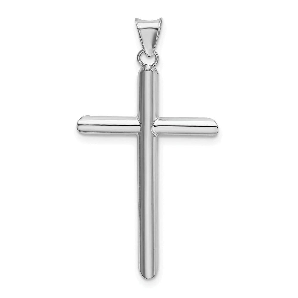 Lovely Rita's Charms & Pendants 14K White Gold Contemporary Polished Tube Hollow Latin Cross Pendant