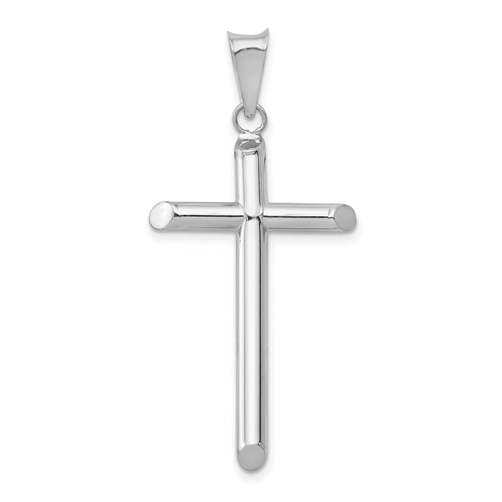 Lovely Rita's Charms & Pendants 14K White Gold Contemporary Polished Tube Hollow Latin Cross Pendant
