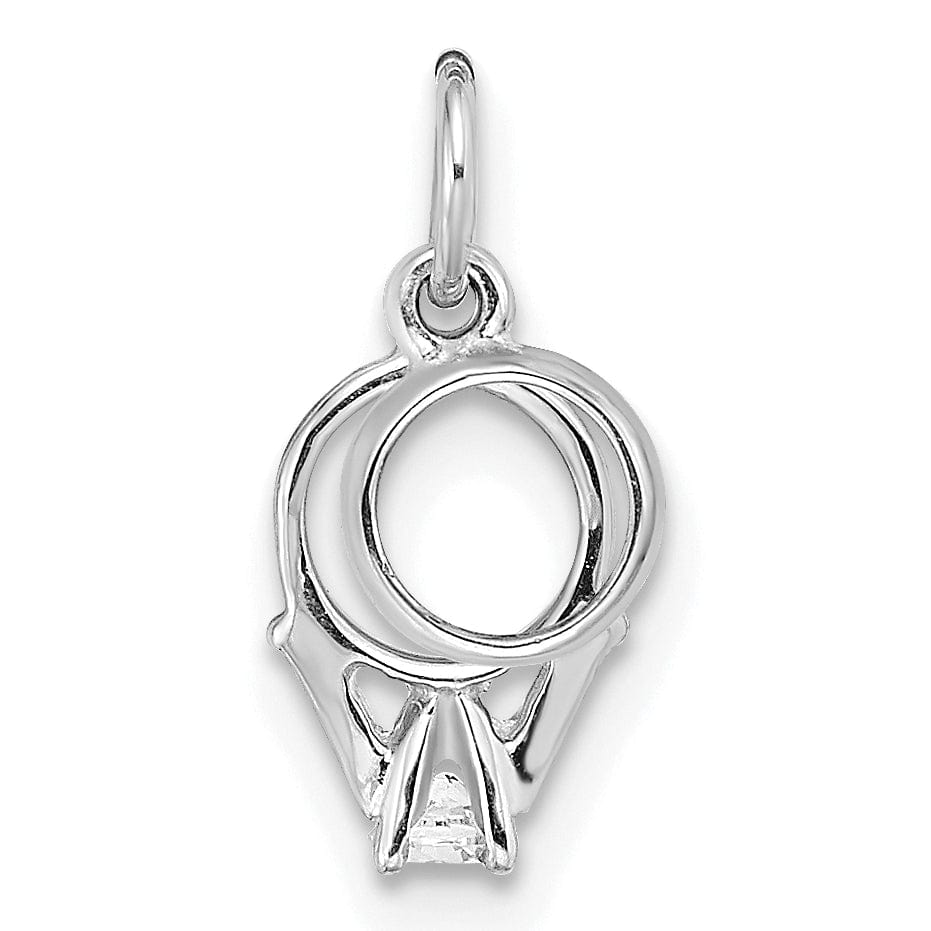 Lovely Rita's Charms & Pendants 14k White Gold CZ Mini 3D Wedding Ring Pendant