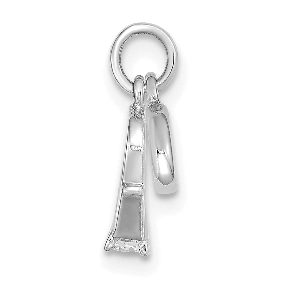 Lovely Rita's Charms & Pendants 14k White Gold CZ Mini 3D Wedding Ring Pendant