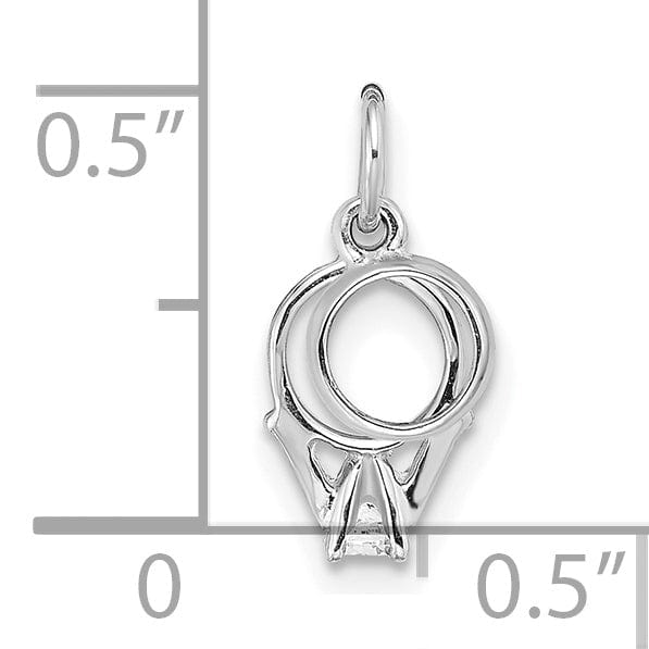 Lovely Rita's Charms & Pendants 14k White Gold CZ Mini 3D Wedding Ring Pendant