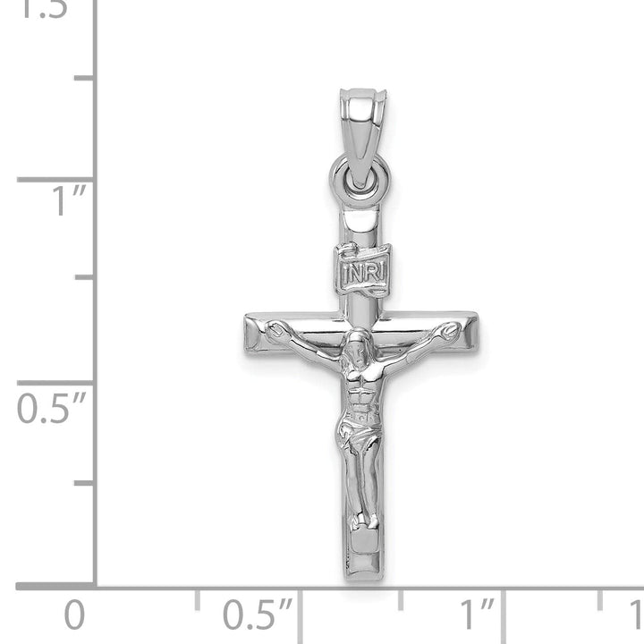 Lovely Rita's Charms & Pendants 14K White Gold Dainty Hollow INRI Cross Pendant