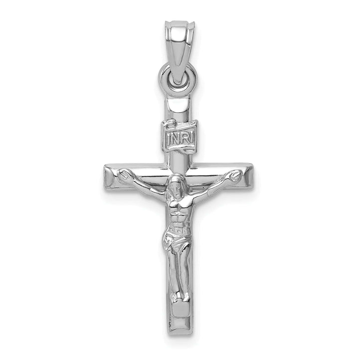 Lovely Rita's Charms & Pendants 14K White Gold Dainty Hollow INRI Cross Pendant