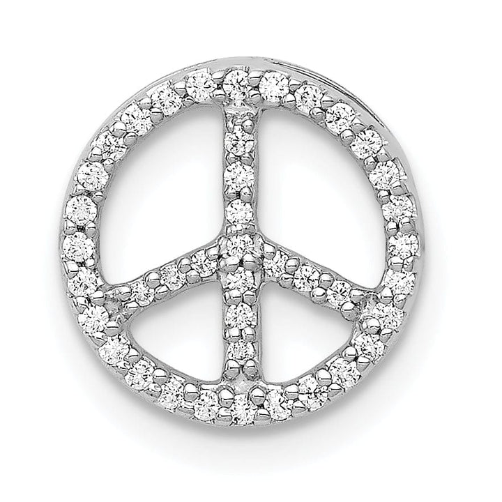 Lovely Rita's Charms & Pendants 14k White Gold Diamond Peace Sign Chain Slide Pendant