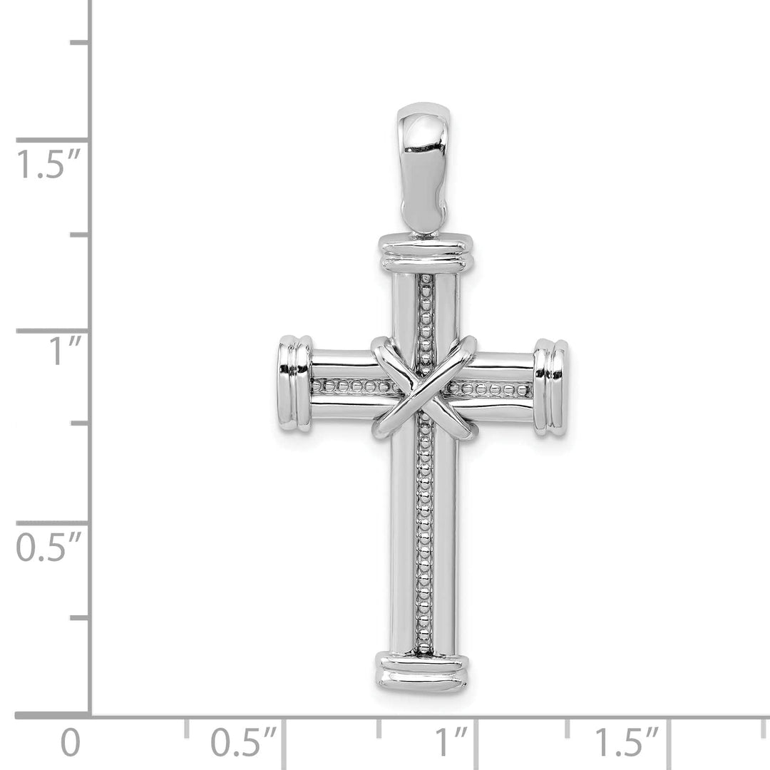 Lovely Rita's Charms & Pendants 14K White Gold Elegant Center -X- Latin Cross Pendant