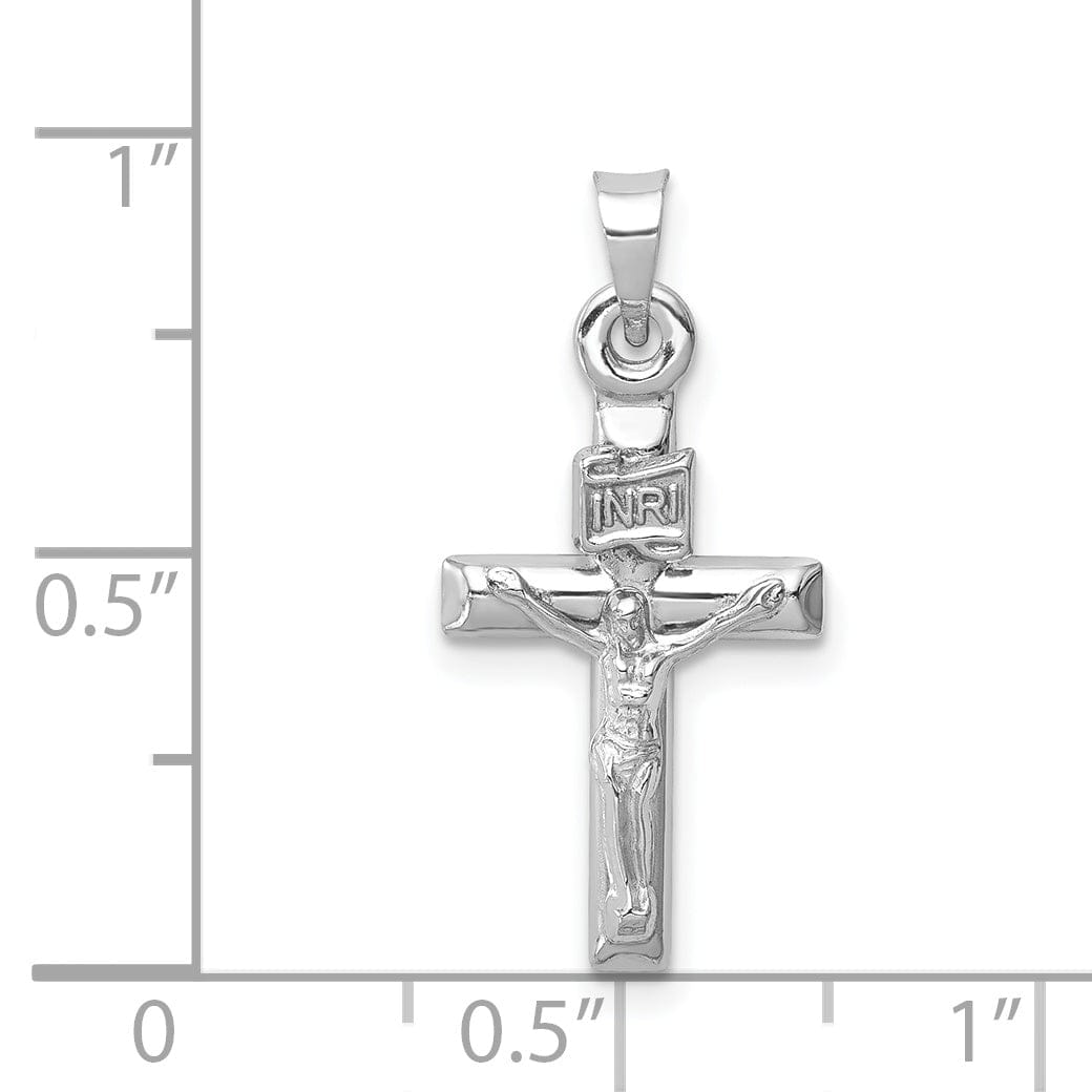 Lovely Rita's Charms & Pendants 14K White Gold Elegant Hollow INRI Cross Pendant