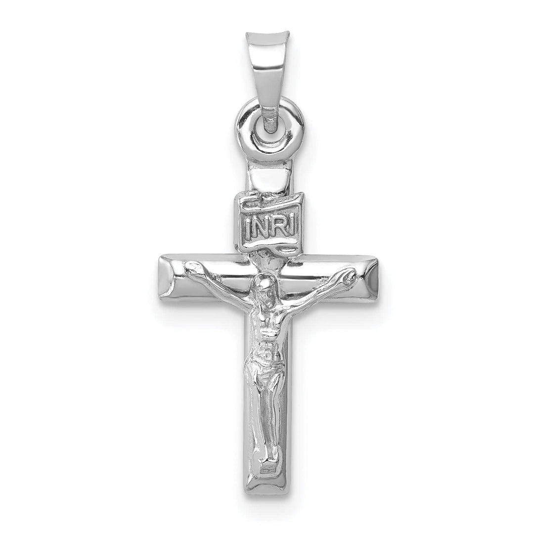 Lovely Rita's Charms & Pendants 14K White Gold Elegant Hollow INRI Cross Pendant