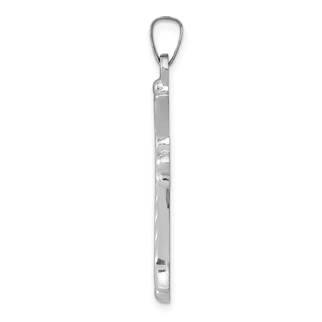 Lovely Rita's Charms & Pendants 14K White Gold Elegant & Polished Fleur de Lis Cross Pendant
