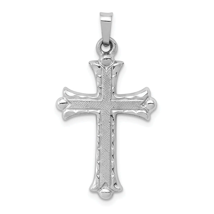 Lovely Rita's Charms & Pendants 14K White Gold Elegant & Polished Fleur de Lis Cross Pendant