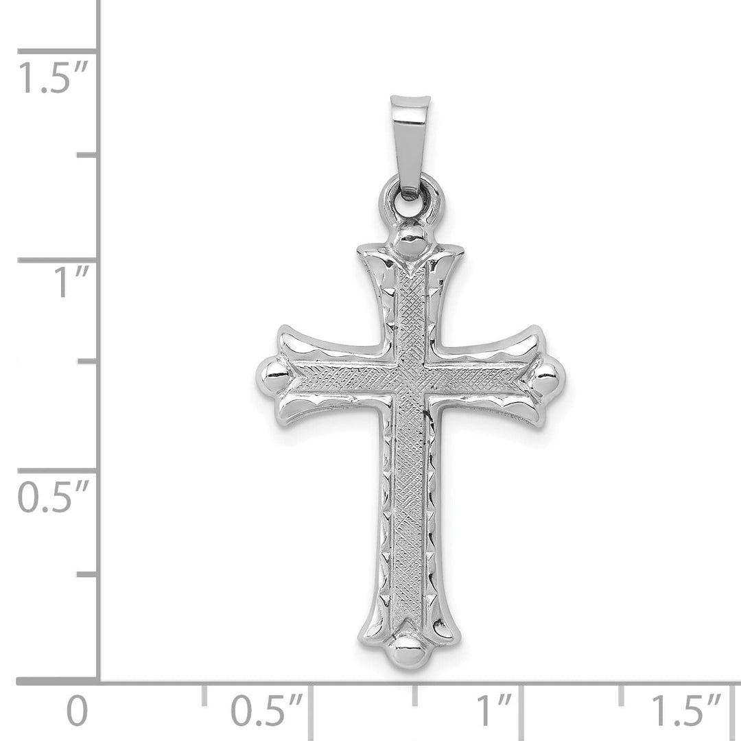 Lovely Rita's Charms & Pendants 14K White Gold Elegant & Polished Fleur de Lis Cross Pendant