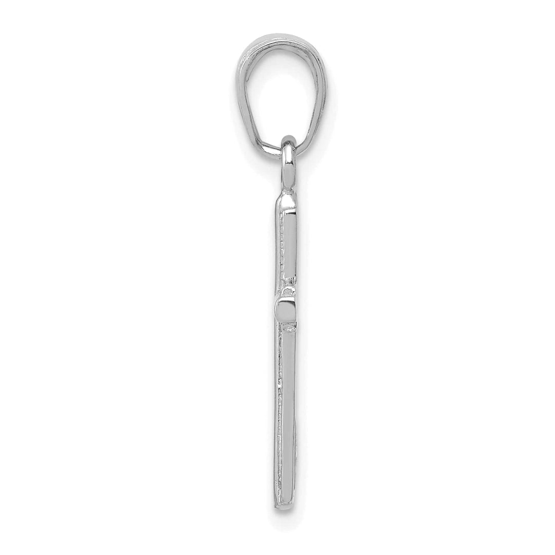 Lovely Rita's Charms & Pendants 14K White Gold Elegant Polished Striped Border Latin Cross Pendant
