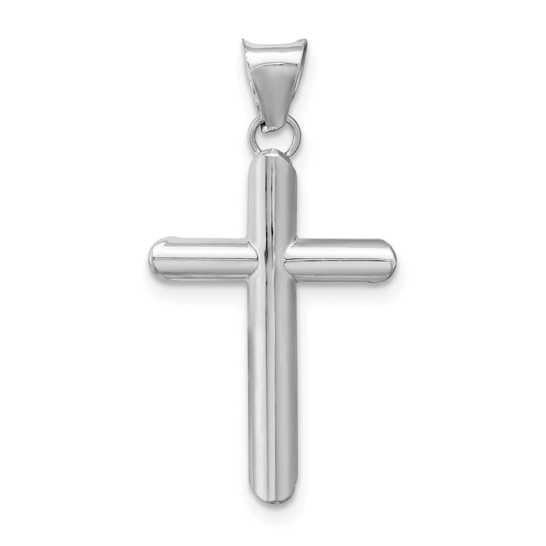 Lovely Rita's Charms & Pendants 14K White Gold Elegant Polished Tube Hollow Latin Cross Pendant