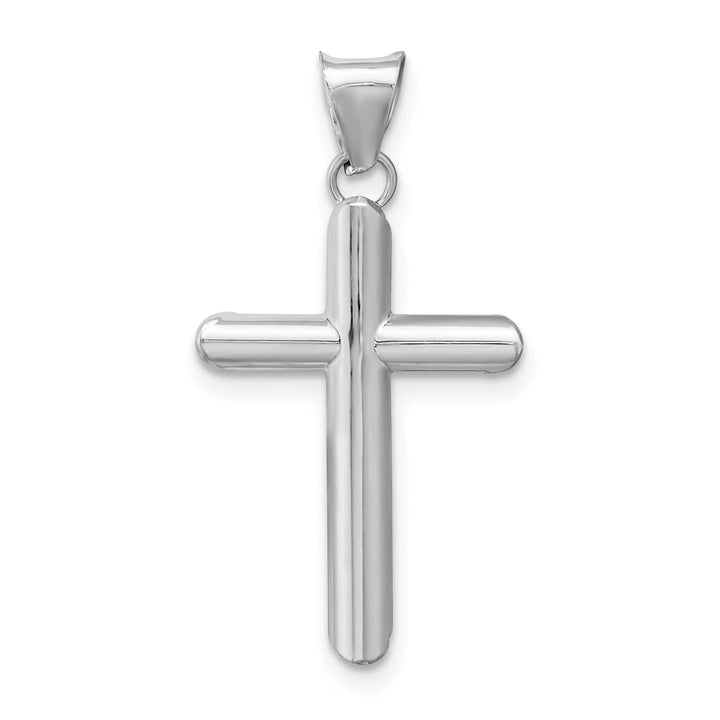 Lovely Rita's Charms & Pendants 14K White Gold Elegant Polished Tube Hollow Latin Cross Pendant