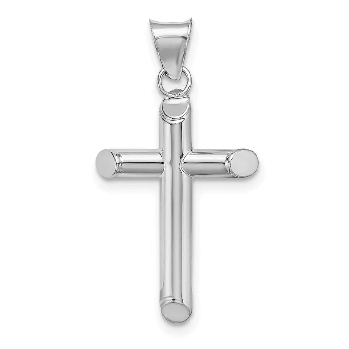 Lovely Rita's Charms & Pendants 14K White Gold Elegant Polished Tube Hollow Latin Cross Pendant