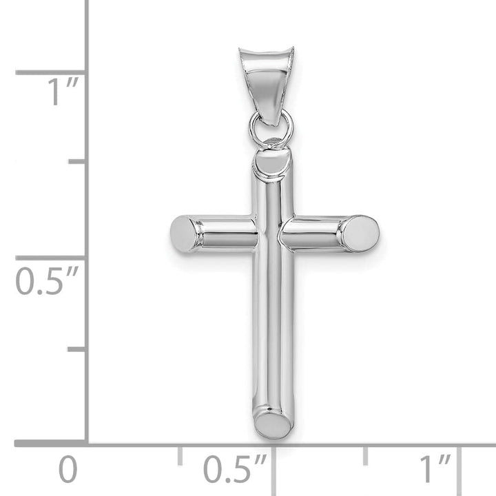 Lovely Rita's Charms & Pendants 14K White Gold Elegant Polished Tube Hollow Latin Cross Pendant