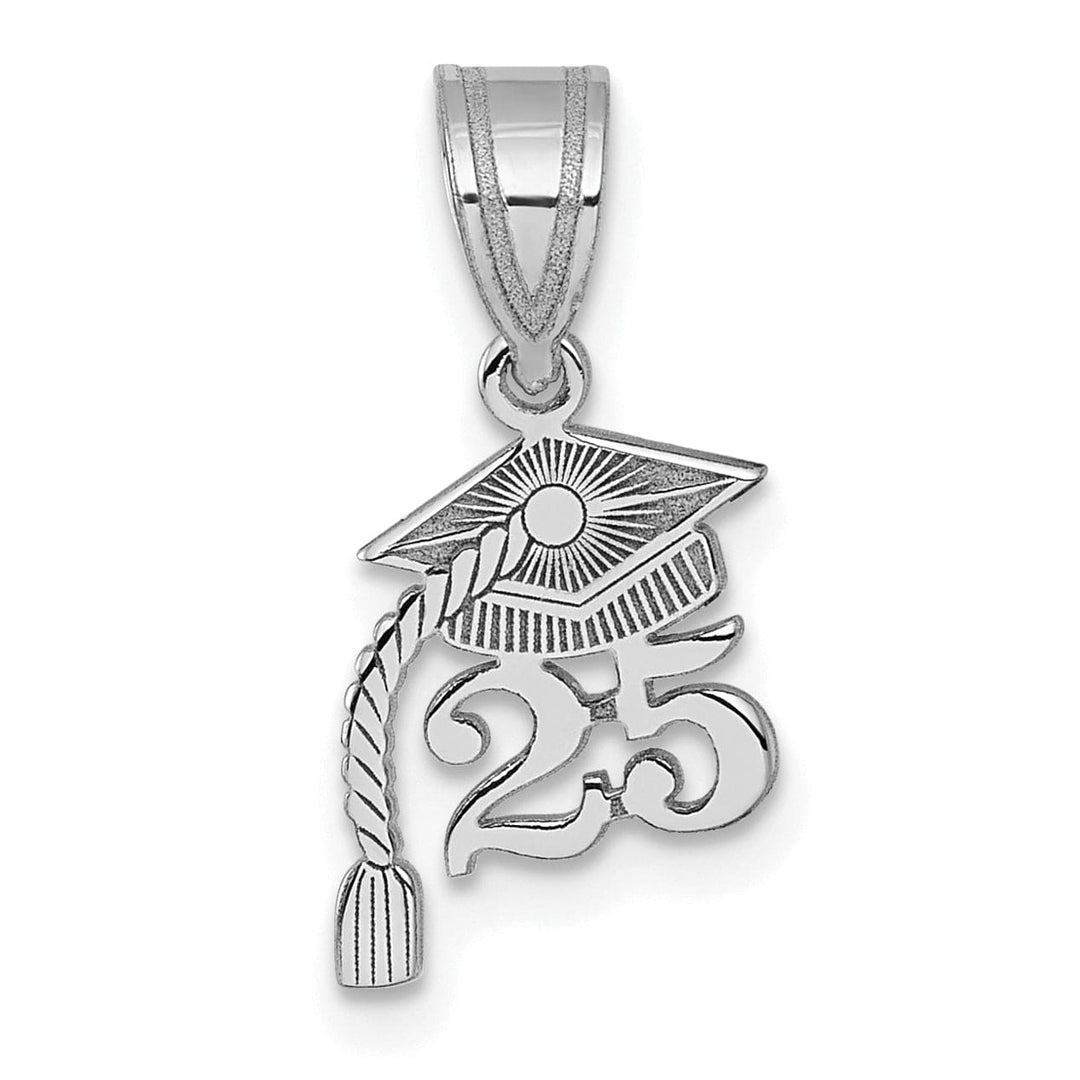 Lovely Rita's Charms & Pendants 14K White Gold Graduation Cap 25 Tassel Charm