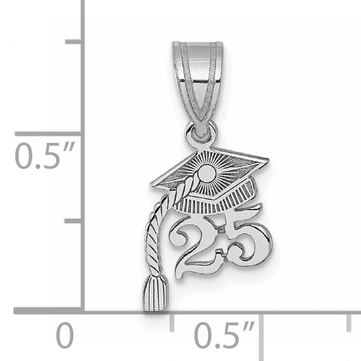 Lovely Rita's Charms & Pendants 14K White Gold Graduation Cap 25 Tassel Charm