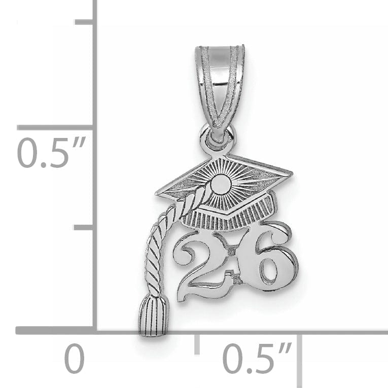 Lovely Rita's Charms & Pendants 14K White Gold Graduation Cap 26 Tassel Charm
