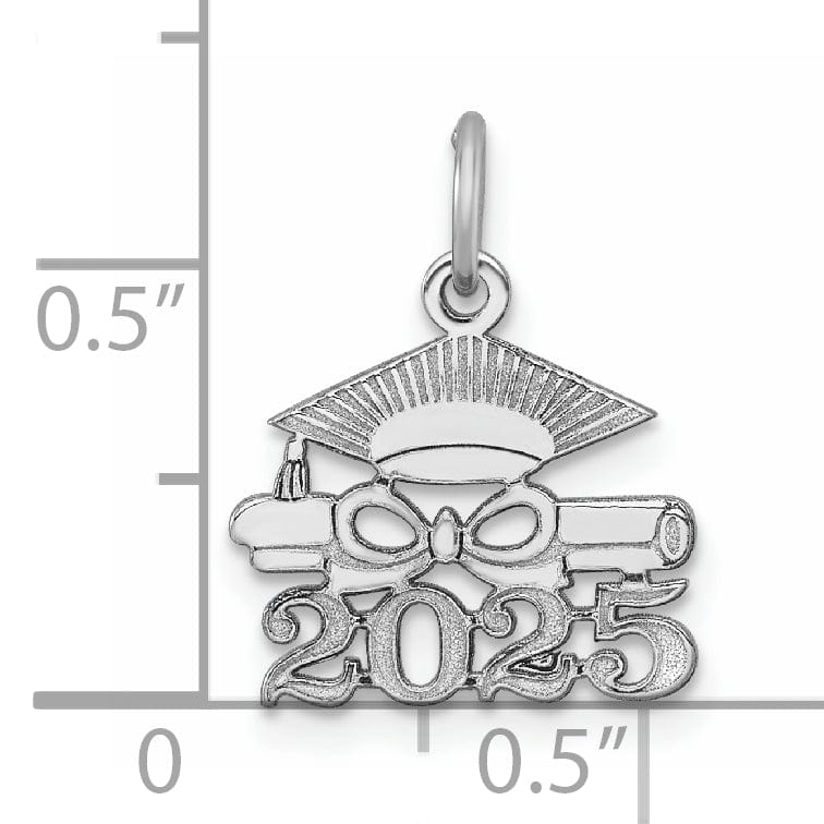 Lovely Rita's Charms & Pendants 14K White Gold Graduation Cap Diploma 2025 Charm