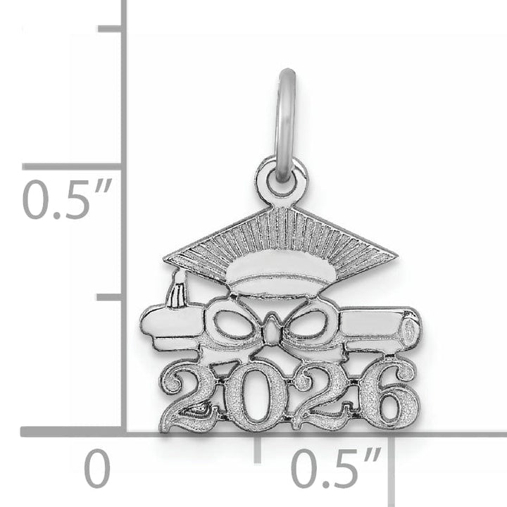 Lovely Rita's Charms & Pendants 14K White Gold Graduation Cap Diploma 2026 Charm