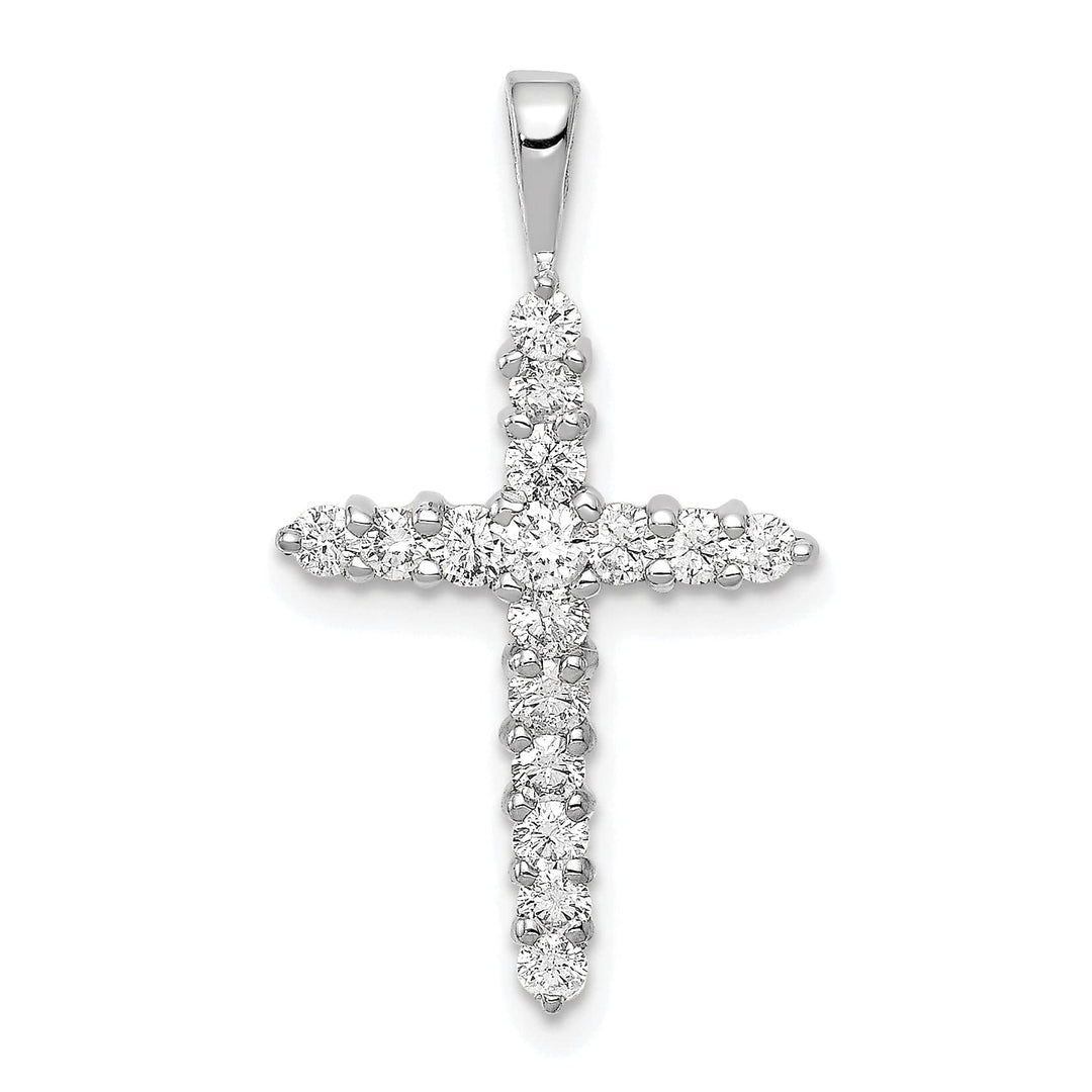 Lovely Rita's Charms & Pendants 14k White Gold I1 1/2 CT Diamond Fancy Cross Pendant