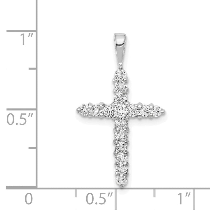 Lovely Rita's Charms & Pendants 14k White Gold I1 1/2 CT Diamond Fancy Cross Pendant