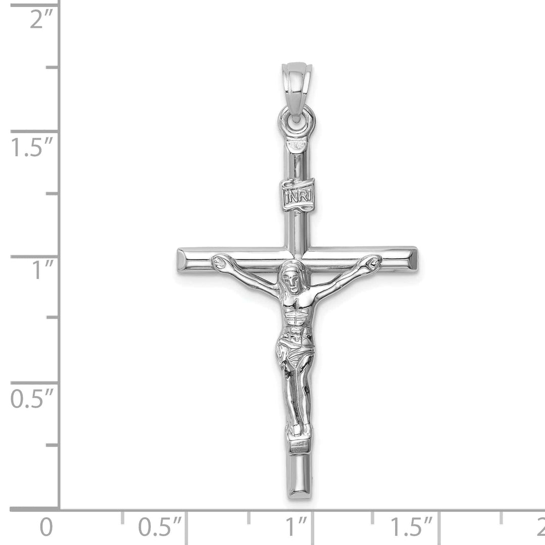 Lovely Rita's Charms & Pendants 14K White Gold Intricate Hollow INRI Cross Pendant
