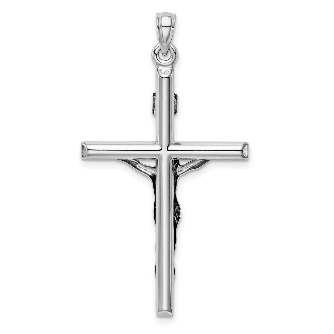 Lovely Rita's Charms & Pendants 14K White Gold Intricate Hollow INRI Cross Pendant