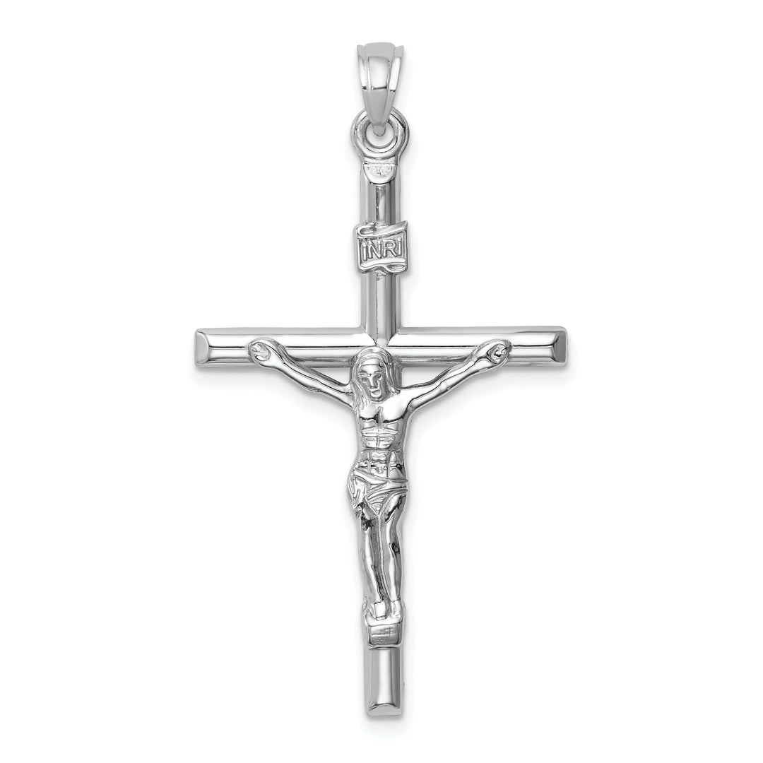 Lovely Rita's Charms & Pendants 14K White Gold Intricate Hollow INRI Cross Pendant