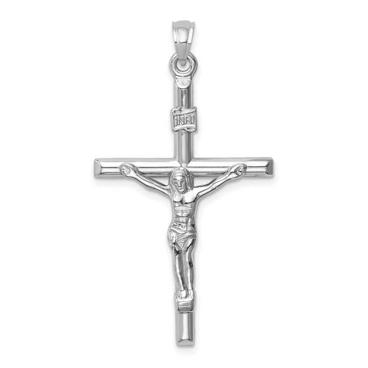Lovely Rita's Charms & Pendants 14K White Gold Intricate Hollow INRI Cross Pendant