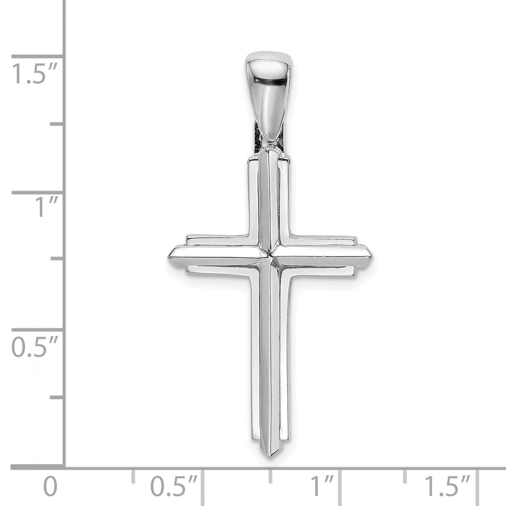 Lovely Rita's Charms & Pendants 14K White Gold Modern Polished Latin Cross Pendant
